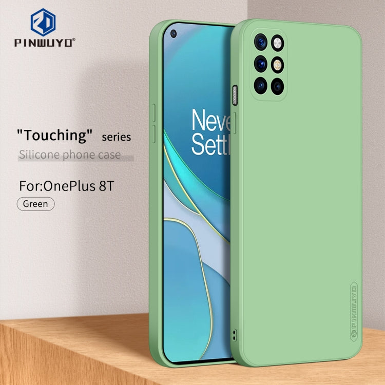 For OnePlus 8T PINWUYO Touching Series Liquid Silicone TPU Shockproof Case(Green) - OnePlus Cases by PINWUYO | Online Shopping UK | buy2fix