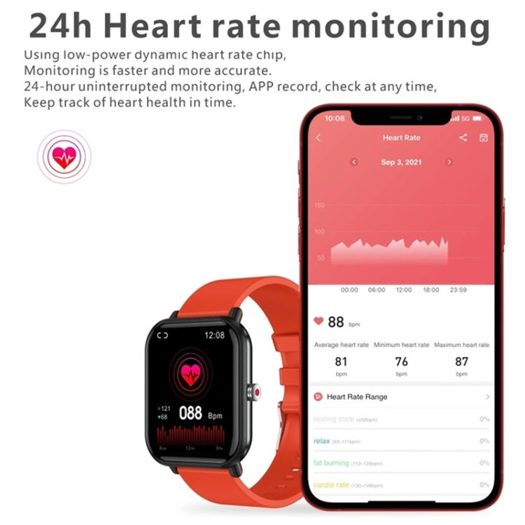 Q9pro 1.7 inch Color Screen Smart Watch, IP68 Waterproof,Support Temperature Monitoring/Heart Rate Monitoring/Blood Pressure Monitoring/Blood Oxygen Monitoring/Sleep Monitoring(Orange) - Smart Wear by buy2fix | Online Shopping UK | buy2fix