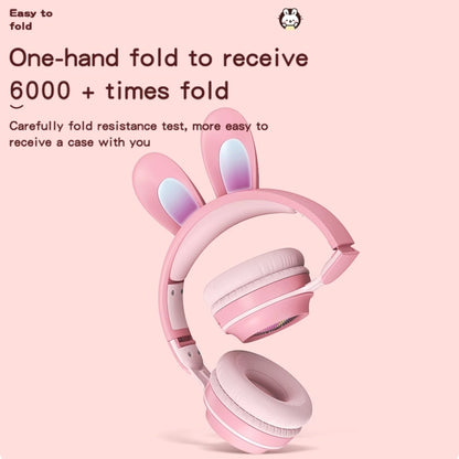 KE-01 Rabbit Ear Wireless Bluetooth 5.0 Stereo Music Foldable Headset with Mic For PC(Pink) - Apple Accessories by buy2fix | Online Shopping UK | buy2fix