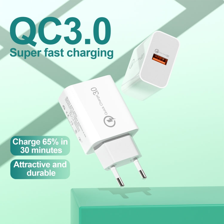 APD-2003 18W QC3.0 Single Port USB Charger with 1m USB to Type-C Data Cable(US Plug) - Mobile Accessories by buy2fix | Online Shopping UK | buy2fix