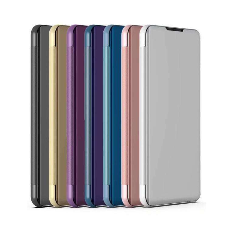 For Samsung Galaxy A33 5G Plated Mirror Flip Leather Case with Holder(Purple Blue) - Samsung Accessories by buy2fix | Online Shopping UK | buy2fix