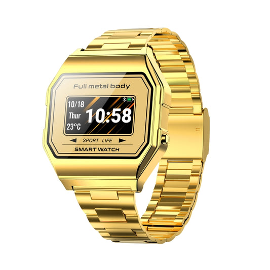 KW18  IP67 0.96 inch Steel Watchband Color Screen Smart Watch(Gold) - Smart Wear by buy2fix | Online Shopping UK | buy2fix