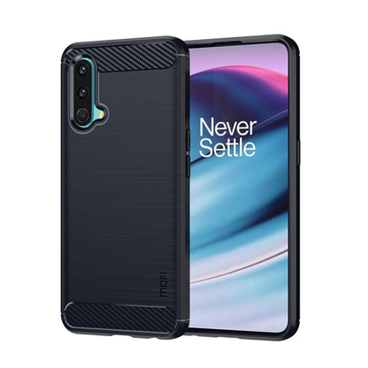 For OnePlus Nord CE 5G MOFI Gentleness Brushed Carbon Fiber Soft TPU Case(Blue) - OnePlus Cases by MOFI | Online Shopping UK | buy2fix