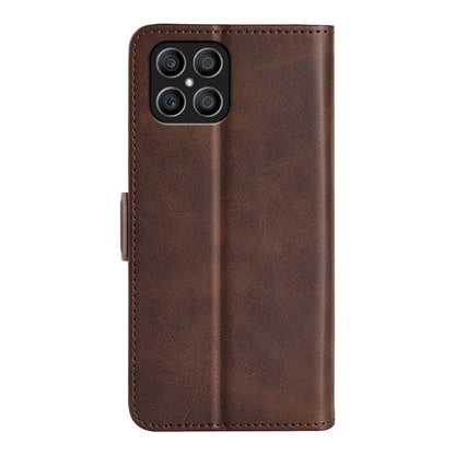 For Honor X8 Dual-side Magnetic Buckle Leather Phone Case(Brown) - Mobile Accessories by buy2fix | Online Shopping UK | buy2fix