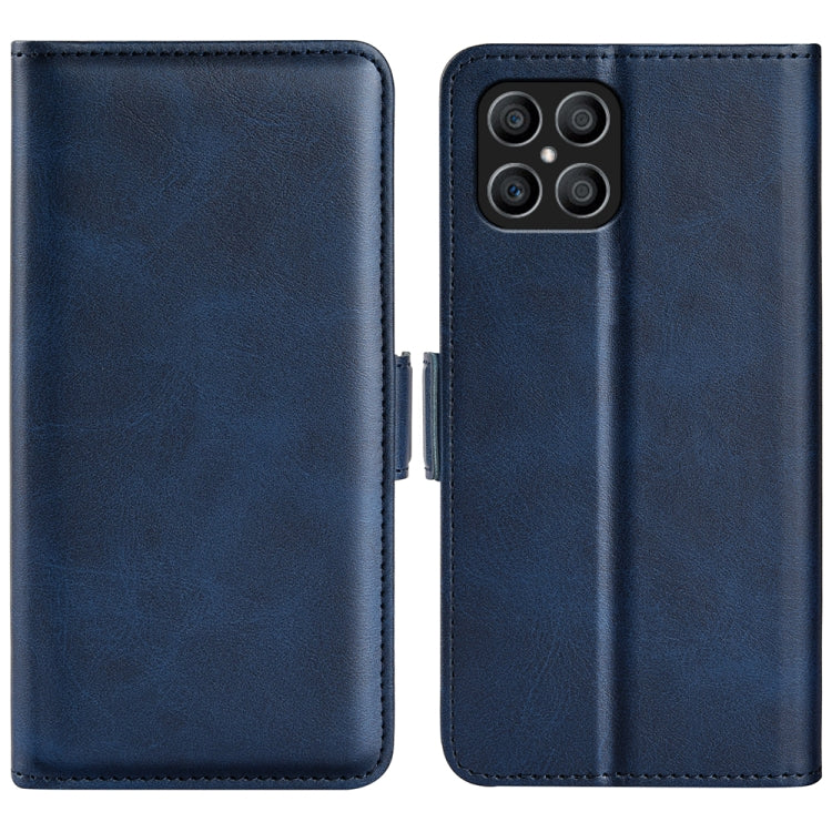 For Honor X8 Dual-side Magnetic Buckle Leather Phone Case(Dark Blue) - Mobile Accessories by buy2fix | Online Shopping UK | buy2fix