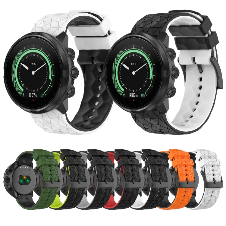 For Suunto 7 24mm Mixed-Color Silicone Watch Band(Black+Green) -  by buy2fix | Online Shopping UK | buy2fix