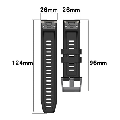 For Garmin Fenix 5X Plus 26mm Silicone Sport Pure Color Watch Band(White) - Smart Wear by buy2fix | Online Shopping UK | buy2fix