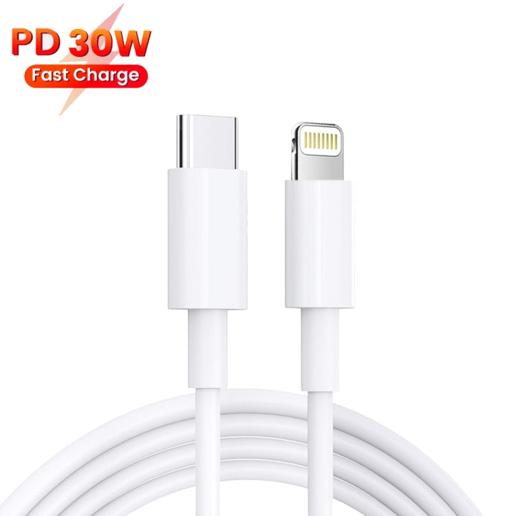 PD 35W Dual USB-C / Type-C Ports Charger with 1m Type-C to 8 Pin Data Cable, UK Plug - USB Charger by buy2fix | Online Shopping UK | buy2fix