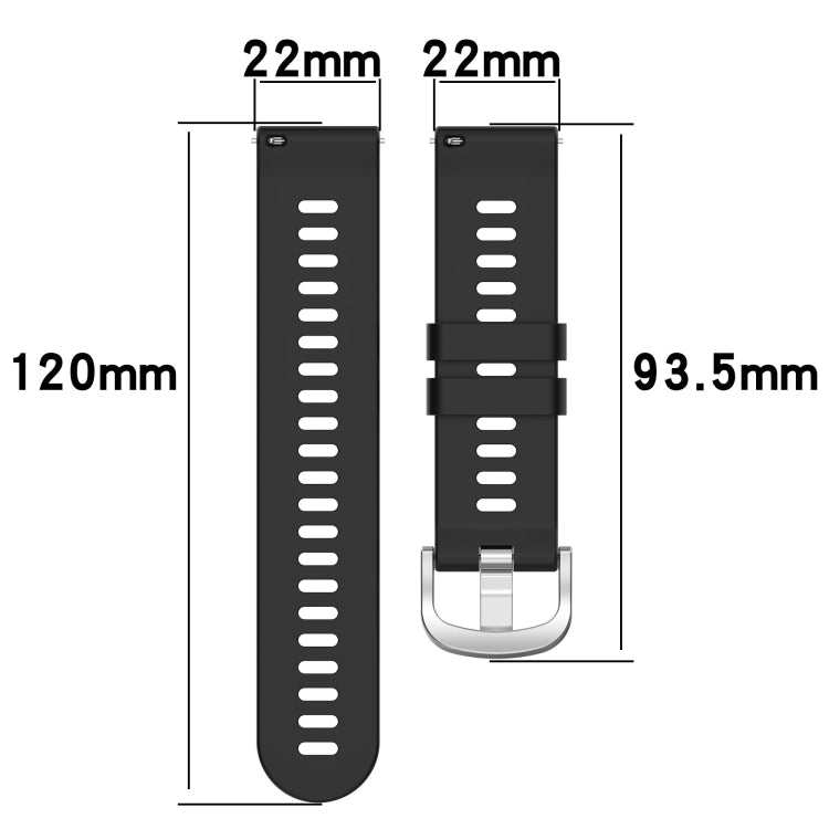 For Amazfit GTR 47mm 22mm Solid Color Soft Silicone Watch Band(Black) - Watch Bands by buy2fix | Online Shopping UK | buy2fix