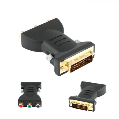 Gold Plated  DVI-I 24+5 Male to 3 RCA Gold-plated Video Audio AV Component Converter -  by buy2fix | Online Shopping UK | buy2fix