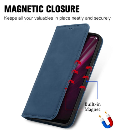 For T-Mobile Revvl 6 Pro 5G Retro Skin Feel Magnetic Leather Phone Case(Blue) - More Brand by buy2fix | Online Shopping UK | buy2fix