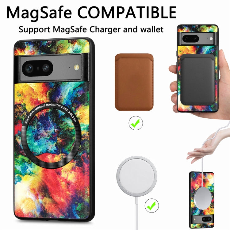 For Google Pixel 7 Colored Drawing Leather Back Cover Magsafe Phone Case(Magic Space) - Google Cases by buy2fix | Online Shopping UK | buy2fix