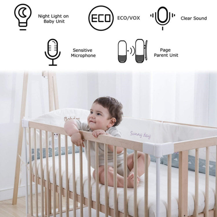 DBM-8 Wireless Audio Two-way Talk Back Baby Monitor, Intercom Sound Alert for Infant(US Plug) - Security by buy2fix | Online Shopping UK | buy2fix