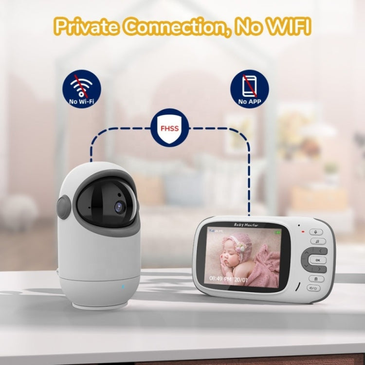 VB802 3.2 inch Baby Monitor Wireless Digital Video Rotating Camera(UK Plug) - Security by buy2fix | Online Shopping UK | buy2fix