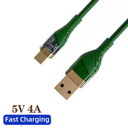 4A USB to Type-C Transparent Fast Charging Data Cable, Length: 1m(Green) -  by buy2fix | Online Shopping UK | buy2fix