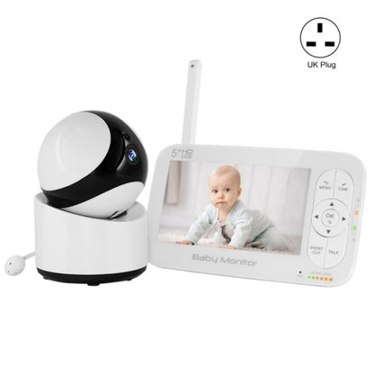 DY55A Built-in Lullabies Video Babyphone 5 inch Screen Digital Wireless Baby Monitor Camera(UK Plug) - Security by buy2fix | Online Shopping UK | buy2fix