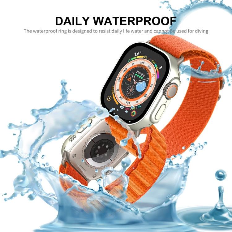 For Apple Watch Ultra / Ultra 2 49mm ENKAY Hat-Prince Waterproof Full Coverage PC Frame + 9H Tempered Glass Case(White) - Watch Cases by ENKAY | Online Shopping UK | buy2fix