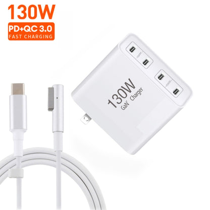 GaN 130W 4-Port USB-C PD65W / PD30W Multi Port Type-C Charger with  1.8m Type-C to MagSafe 1 / L Header Data Cable US Plug - Cable & Adapter by buy2fix | Online Shopping UK | buy2fix