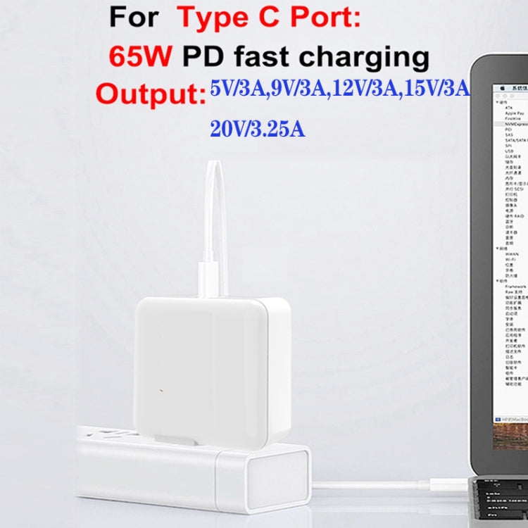 GaN 130W 4-Port USB-C PD65W / PD30W Multi Port Type-C Charger with  1.8m Type-C to MagSafe 1 / L Header Data Cable US / AU Plug - Cable & Adapter by buy2fix | Online Shopping UK | buy2fix