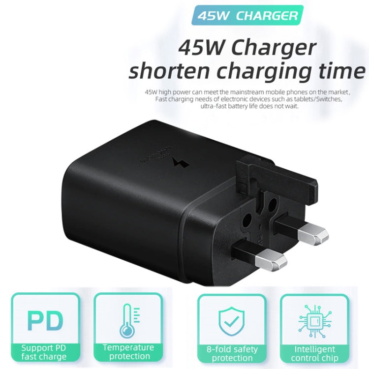 M135 45W USB-C / Type-C Port Fast Charger, UK Plug(Black) -  by buy2fix | Online Shopping UK | buy2fix
