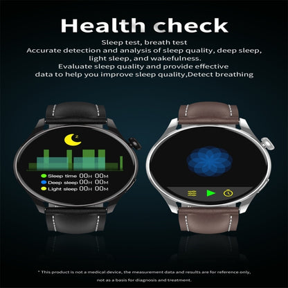 Q3 Max 1.36 inch Color Screen Smart Watch,Leather Strap,Support Heart Rate Monitoring / Blood Pressure Monitoring(Black) - Smart Wear by buy2fix | Online Shopping UK | buy2fix