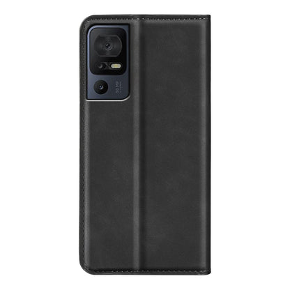 For TCL 40 SE Retro-skin  Magnetic Suction Leather Phone Case(Black) - More Brand by buy2fix | Online Shopping UK | buy2fix