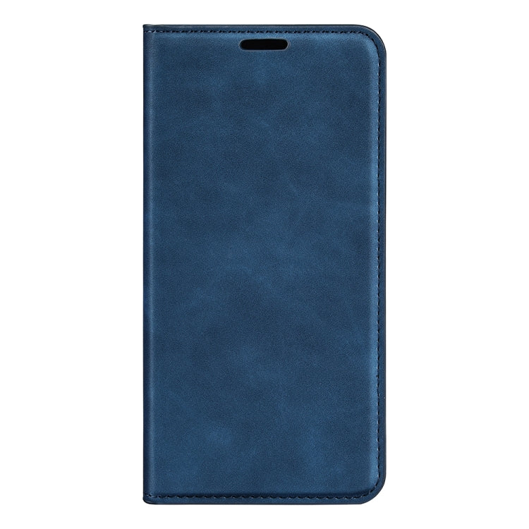 For TCL 40 SE Retro-skin  Magnetic Suction Leather Phone Case(Dark Blue) - More Brand by buy2fix | Online Shopping UK | buy2fix