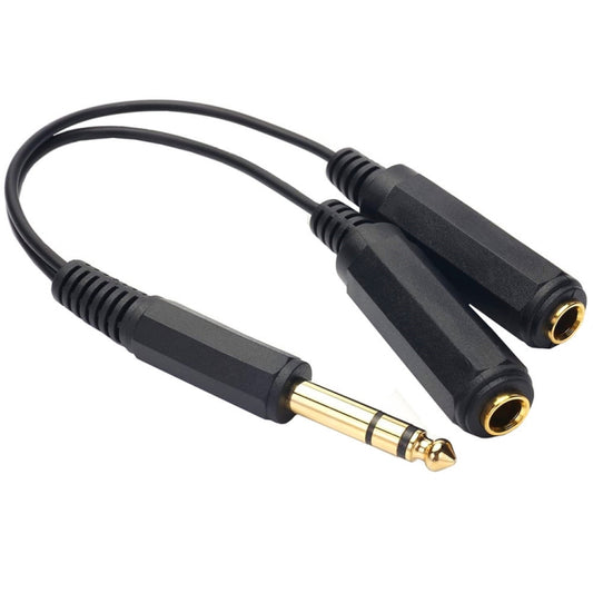 JUNSUNMAY 6.35mm 1/4 inch Male to Dual Female Stereo Audio Jack Adapter Cable, Length: 20cm - Microphone Audio Cable & Connector by JUNSUNMAY | Online Shopping UK | buy2fix