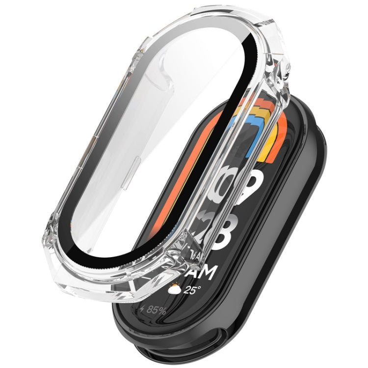 For Xiaomi Mi Band 8 ENKAY Hat-Prince Full Coverage PC Frame + Tempered Glass Film Watch Case(Transparent) - Watch Cases by ENKAY | Online Shopping UK | buy2fix