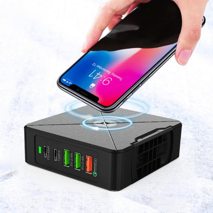 PD-75 Desktop PD Type-C USB QC 3.0 Fast Mobile Phone Charging Station Multifunctional Wireless Charger(UK Plug) - Multifunction Charger by buy2fix | Online Shopping UK | buy2fix