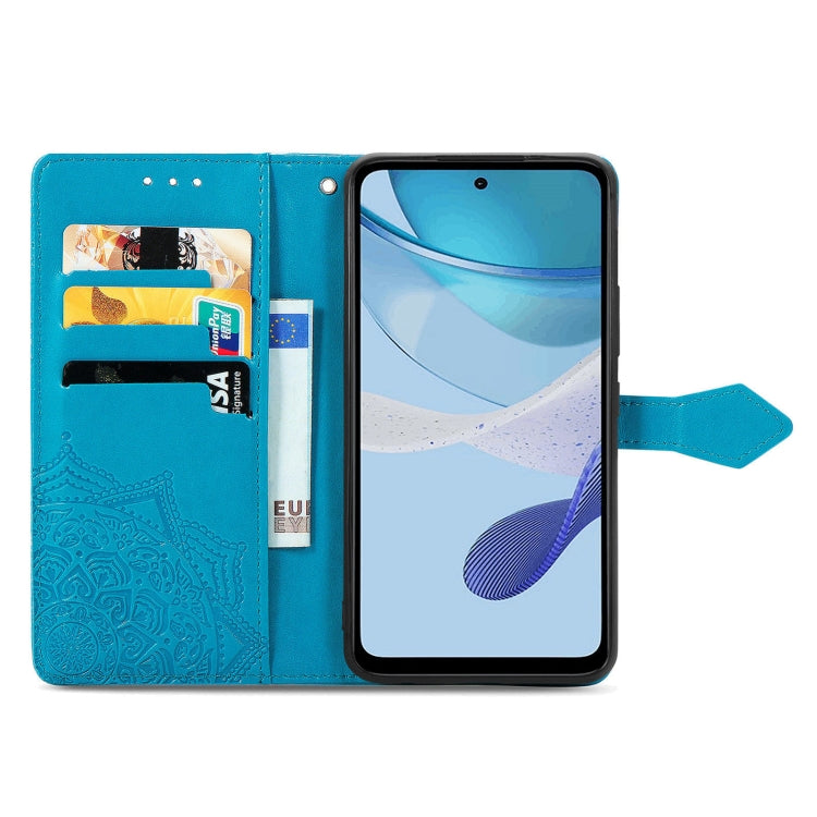 For Motorola Moto G 5G 2023 Mandala Flower Embossed Leather Phone Case(Blue) - Motorola Cases by buy2fix | Online Shopping UK | buy2fix