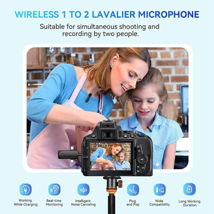 One by Two 3 in 1 Mini Wireless Lavalier Microphones for iPhone / Android / Camera with Noise Reduction Function - Microphone by buy2fix | Online Shopping UK | buy2fix