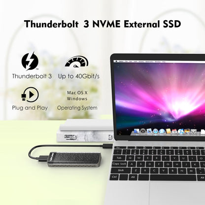 Wavlink UTE02 Thunderbolt 3 NVME M.2 Solid State Leather Metal SSD External Hard Drive Box - HDD Enclosure by buy2fix | Online Shopping UK | buy2fix