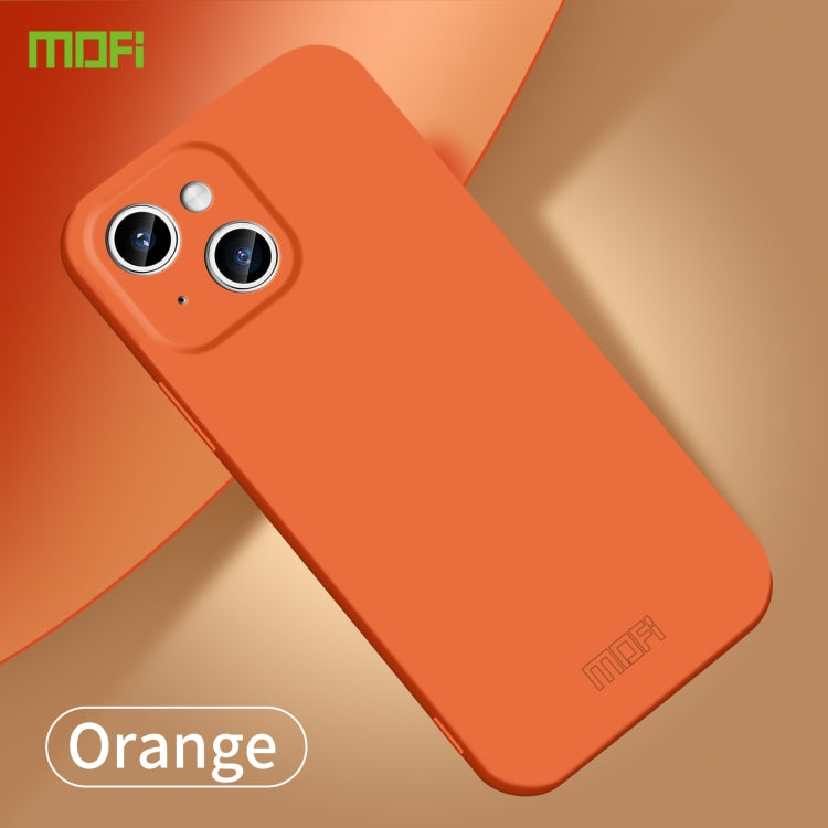 For iPhone 14 Plus MOFI Qin Series Skin Feel All-inclusive PC Phone Case(Orange) - iPhone 14 Plus Cases by MOFI | Online Shopping UK | buy2fix