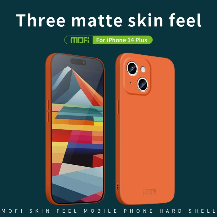 For iPhone 14 Plus MOFI Qin Series Skin Feel All-inclusive PC Phone Case(Orange) - iPhone 14 Plus Cases by MOFI | Online Shopping UK | buy2fix