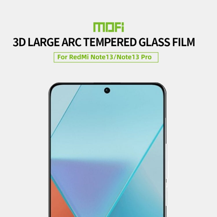 For Redmi Note 13 / Note 13 Pro MOFI 9H 3D Explosion-proof Tempered Glass Film(Black) -  by MOFI | Online Shopping UK | buy2fix