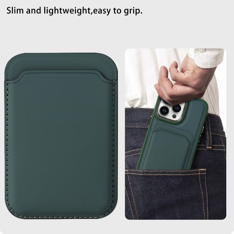 For iPhone 15 Pro Max Imitation Liquid Skin Feel Plating Magsafe Card Bag Phone Case(Green) - iPhone 15 Pro Max Cases by buy2fix | Online Shopping UK | buy2fix