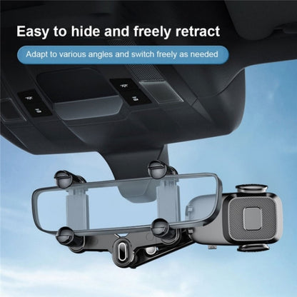 R009 Universal Vehicle Retractable Phone Clip Holder Car Rearview Mirror Cell Phone Mount(Green) - Car Holders by buy2fix | Online Shopping UK | buy2fix