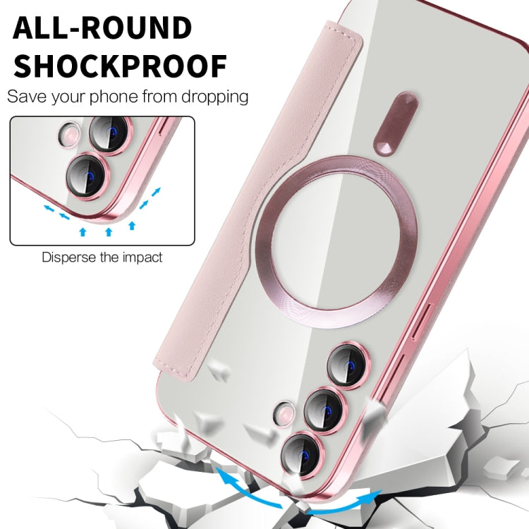 For Samsung Galaxy S23 FE 5G MagSafe Magnetic RFID Anti-theft Leather Phone Case(Pink) - Galaxy S23 FE 5G Cases by buy2fix | Online Shopping UK | buy2fix