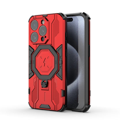 For iPhone 15 Pro MagSafe Supersonic Armor Holder PC Hybrid TPU Phone Case(Red) - iPhone 15 Pro Cases by buy2fix | Online Shopping UK | buy2fix