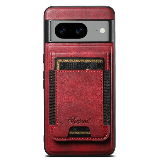 For Google Pixel 8a Suteni H17 Oil Eax Leather Detachable Wallet Phone Case(Red) - Google Cases by Suteni | Online Shopping UK | buy2fix