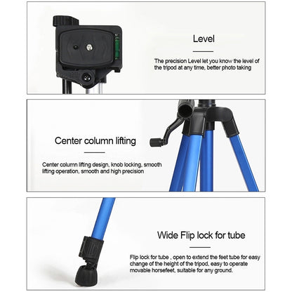 Portable Phone Live Selfie 3366 Tripod Stand DV SLR Camera Self-timer Full Light Bracket(Black) - Camera Accessories by INDEPMAN | Online Shopping UK | buy2fix