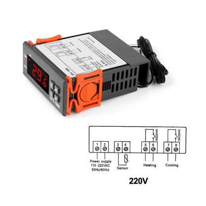 STC-1000 220V Digital Temperature Controller LED Temperature Regulator Thermostat for Incubator Relay 10A Heating and Cooling - Consumer Electronics by buy2fix | Online Shopping UK | buy2fix