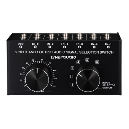 B017 6 Input 1 Output Audio Signal Selection Switcher Output Volume Adjustment Control 3.5mm Interface - Consumer Electronics by buy2fix | Online Shopping UK | buy2fix