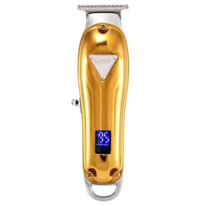 VGR V-063 8W USB Household Portable Metal Hair Clipper with LCD Display(Gold) - Hair Trimmer by VGR | Online Shopping UK | buy2fix