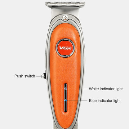 VGR V-262 5W USB Metal Leather Professional Hair Clipper (Black) - Hair Trimmer by VGR | Online Shopping UK | buy2fix