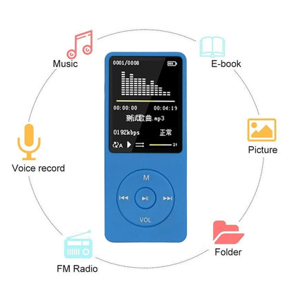 Fashion Portable LCD Screen FM Radio Video Games Movie MP3 MP4 Player Mini Walkman, Memory Capacity:4GB(Light Blue) - Consumer Electronics by buy2fix | Online Shopping UK | buy2fix