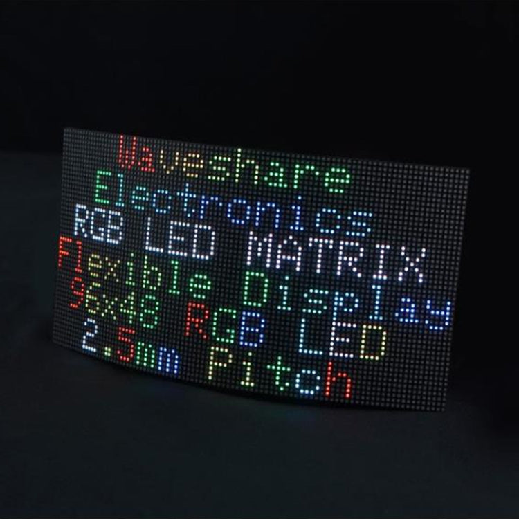 Waveshare Flexible RGB Full-color LED Matrix Panel, 2.5mm Pitch, 96x48 Pixels, Adjustable Brightness Bendable PCB - Other Accessories by Waveshare | Online Shopping UK | buy2fix