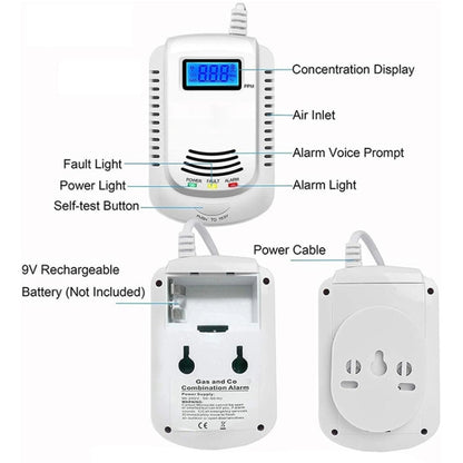 Coalgas Natural Gas Methane Propane Leak Detector Tester Measurer Home Security Tool, EU Plug - Consumer Electronics by buy2fix | Online Shopping UK | buy2fix