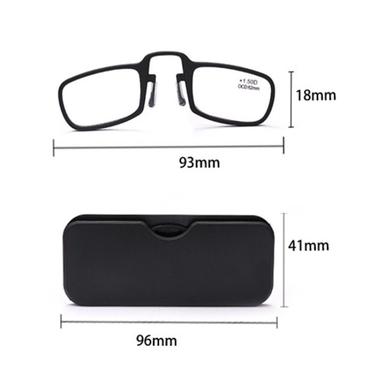 2 PCS TR90 Pince-nez Reading Glasses Presbyopic Glasses with Portable Box, Degree:+3.00D(Black) - Outdoor & Sports by buy2fix | Online Shopping UK | buy2fix
